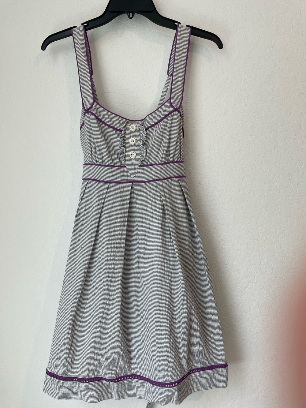 Jessica Simpson Gray and Purple Sleeveless Dress